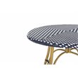 Safavieh Kylie Wicker / Rattan Outdoor Bistro Table in Navy and White