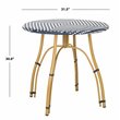 Safavieh Kylie Wicker / Rattan Outdoor Bistro Table in Navy and White