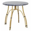 Safavieh Kylie Wicker / Rattan Outdoor Bistro Table in Navy and White