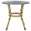 Safavieh Sidford Traditional Wicker / Rattan Bistro Table in Navy and White