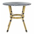 Safavieh Sidford Traditional Wicker / Rattan Bistro Table in Navy and White