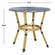 Safavieh Sidford Traditional Wicker / Rattan Bistro Table in Navy and White