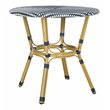 Safavieh Sidford Traditional Wicker / Rattan Bistro Table in Navy and White