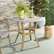 Safavieh Sidford Traditional Wicker / Rattan Bistro Table in Gray and White