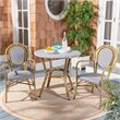 Safavieh Sidford Traditional Wicker / Rattan Bistro Table in Gray and White