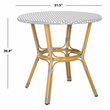 Safavieh Sidford Traditional Wicker / Rattan Bistro Table in Gray and White