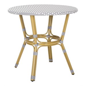 Safavieh Sidford Traditional Wicker / Rattan Bistro Table in Gray and White