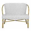 Safavieh Dandra Wicker / Rattan Indoor/Outdoor Settee in Gray and White