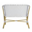 Safavieh Dandra Wicker / Rattan Indoor/Outdoor Settee in Gray and White