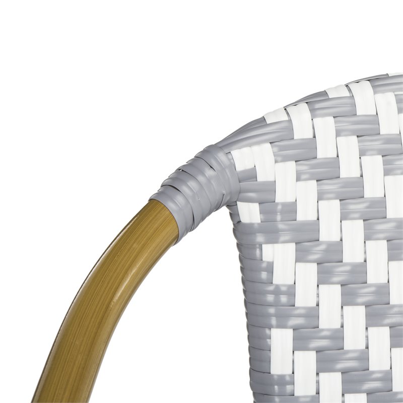 Safavieh Dandra Wicker / Rattan Indoor/Outdoor Settee in Gray and White
