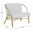 Safavieh Dandra Wicker / Rattan Indoor/Outdoor Settee in Gray and White