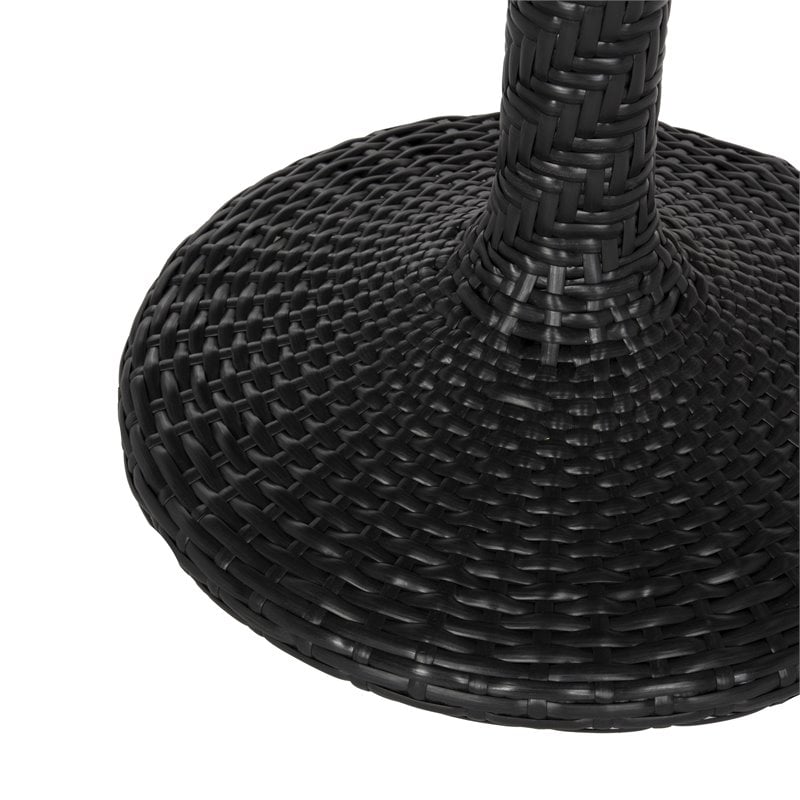 Safavieh Bilson Contemporary Rattan Outdoor Bistro Table in Black