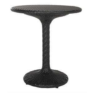 Safavieh Bilson Contemporary Rattan Outdoor Bistro Table in Black