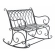 Safavieh Ressi Wrought Iron Metal Outdoor Rock Bench in Black Rust