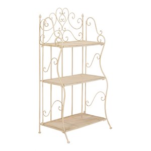 Safavieh Torus 3 Tier Metal Outdoor/Garden Shelf in Pearl White