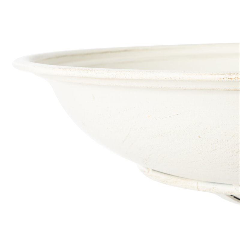 Safavieh Orian Metal/Iron Outdoor/Garden Bird Bath in Pearl White