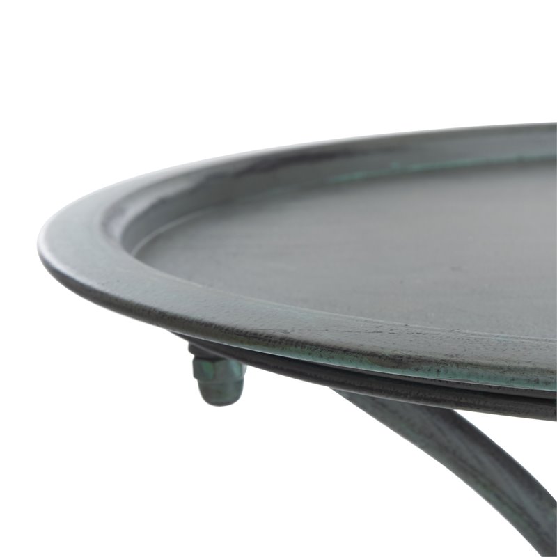 Safavieh Kensi Metal/Iron Outdoor/Garden Bird Bath in Ant Gray