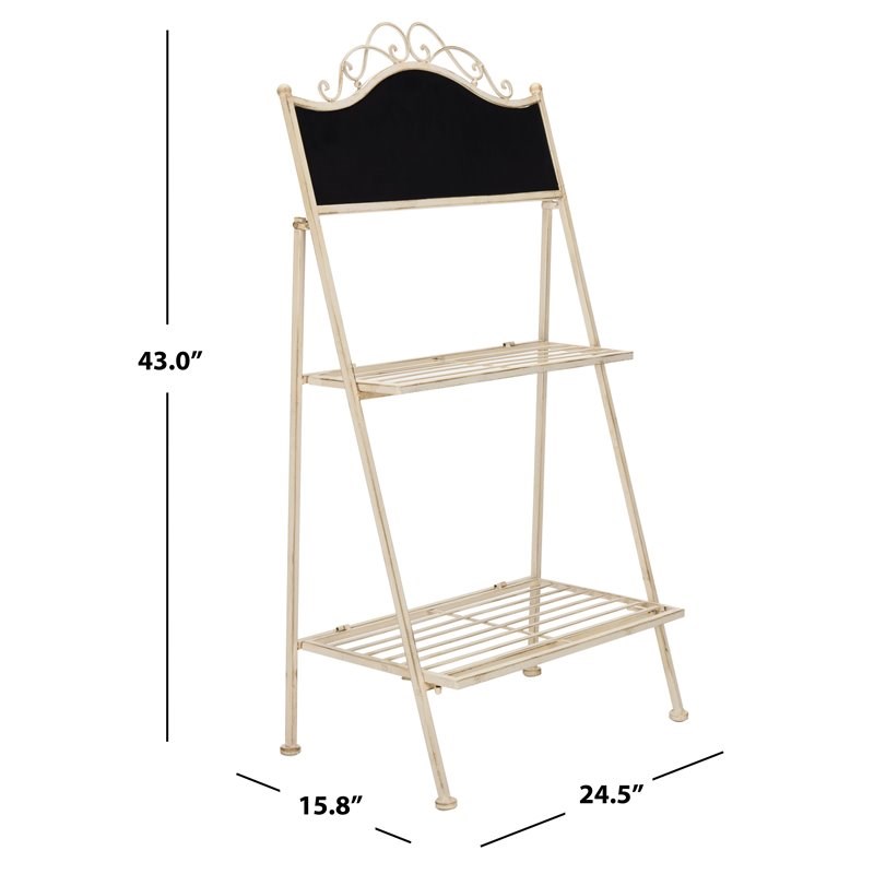 Safavieh Natum Metal Outdoor/Garden Pland Stand in Pearl White