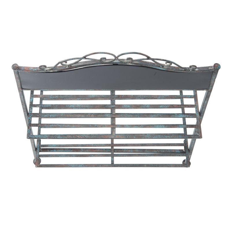 Safavieh Natum Metal Outdoor/Garden Pland Stand in Reddish Brown/Blue Wash