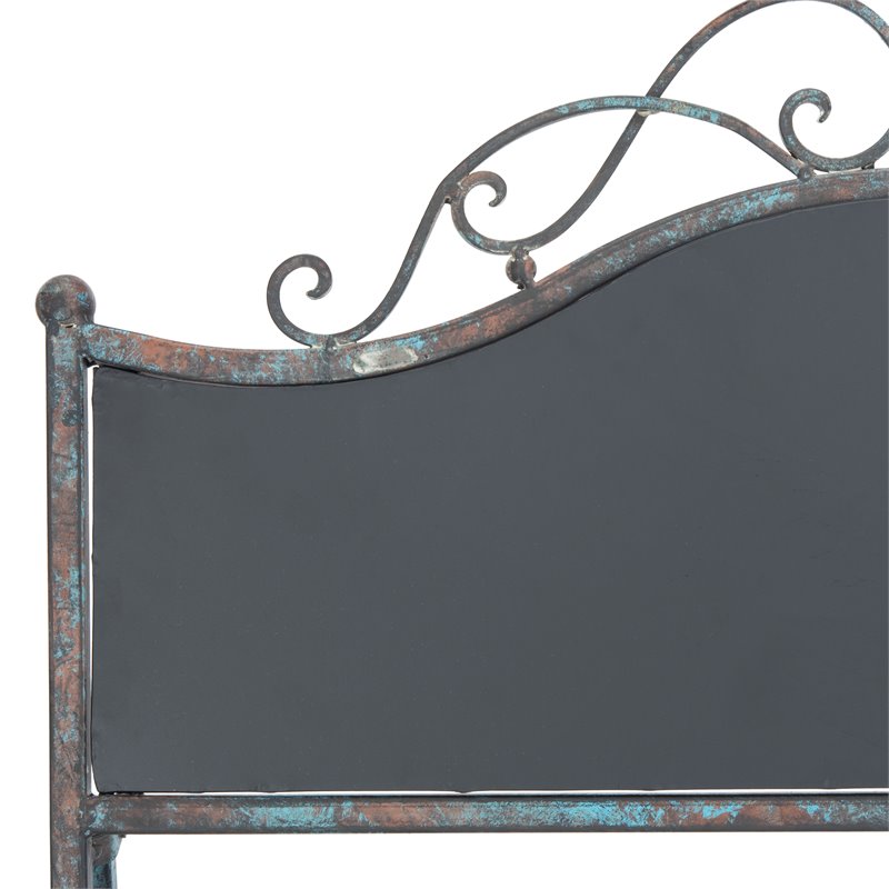 Safavieh Natum Metal Outdoor/Garden Pland Stand in Reddish Brown/Blue Wash