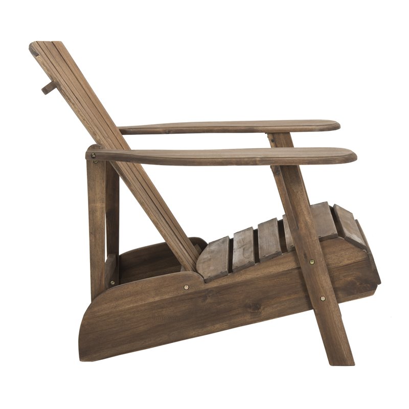 Safavieh Mopani Acacia Wood Outdoor Adirondack Chair in Rustic Brown
