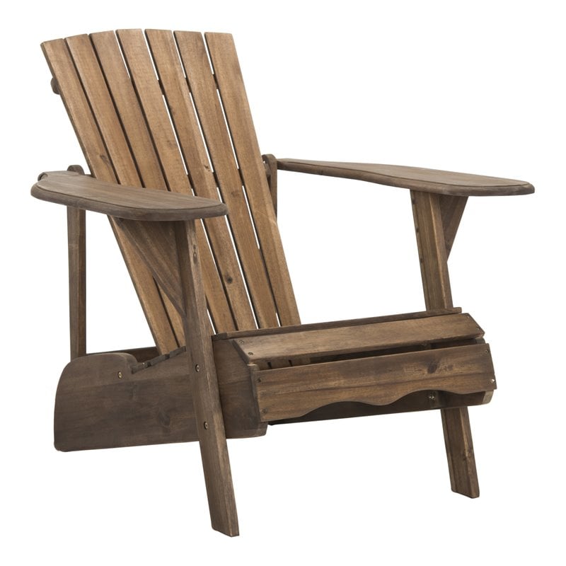 Safavieh Mopani Acacia Wood Outdoor Adirondack Chair in Rustic Brown