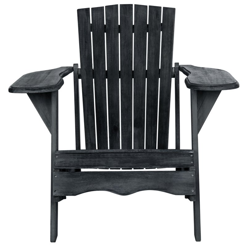 Safavieh Mopani Acacia Wood Outdoor Adirondack Chair in Dark Slate Gray