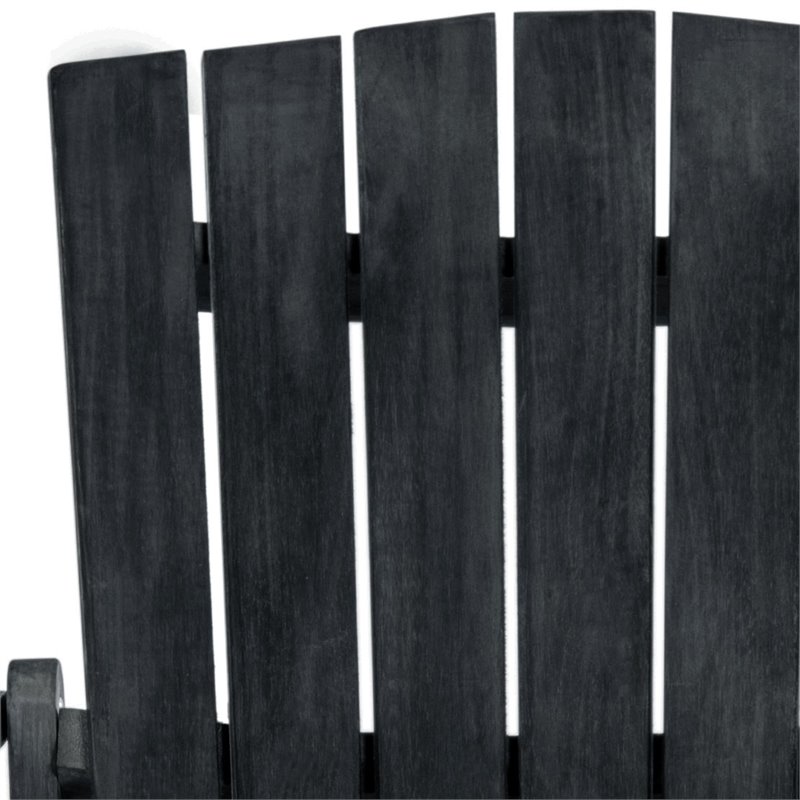 Safavieh Mopani Acacia Wood Outdoor Adirondack Chair in Dark Slate Gray