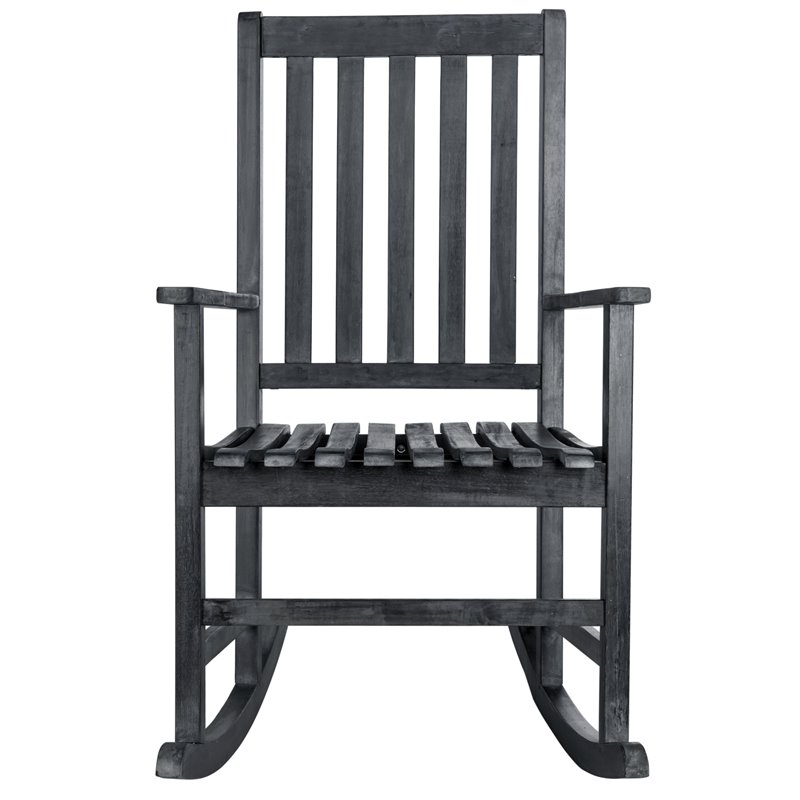 Safavieh Barstow Acacia Wood Rocking Chair in Dark Slate Gray