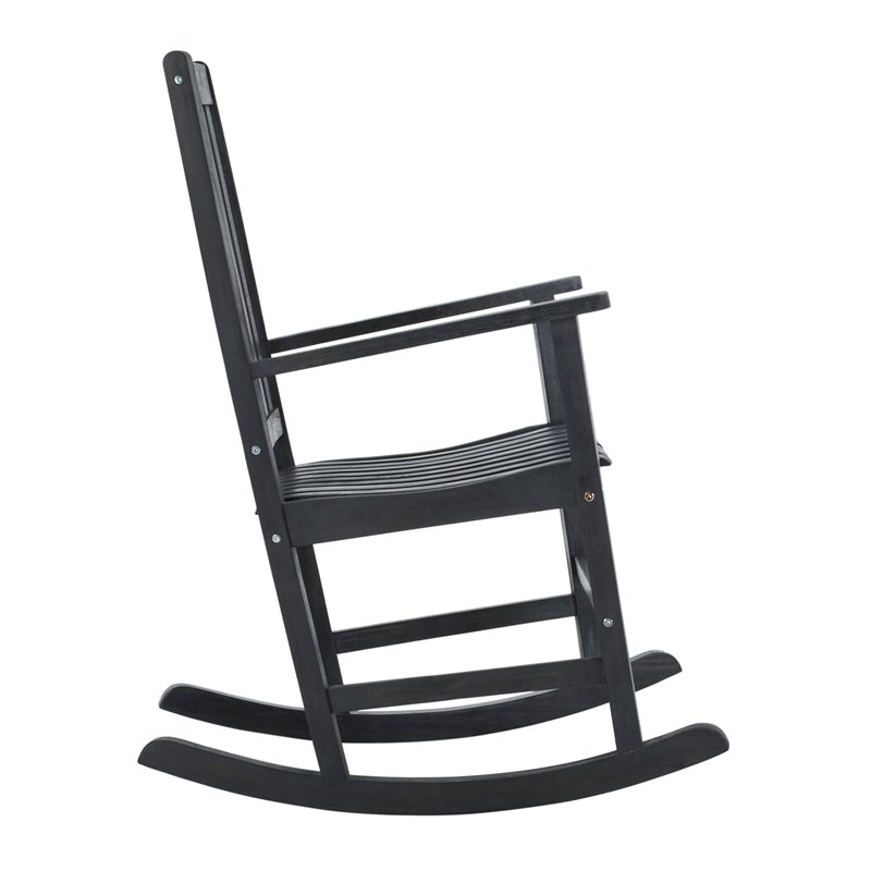 Safavieh Barstow Acacia Wood Rocking Chair in Dark Slate Gray