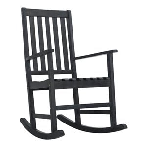 Safavieh Barstow Acacia Wood Rocking Chair in Dark Slate Gray