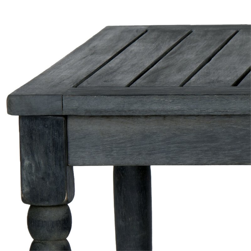 Safavieh Oakley Acacia Wood Outdoor Coffee Table in Dark Slate Gray