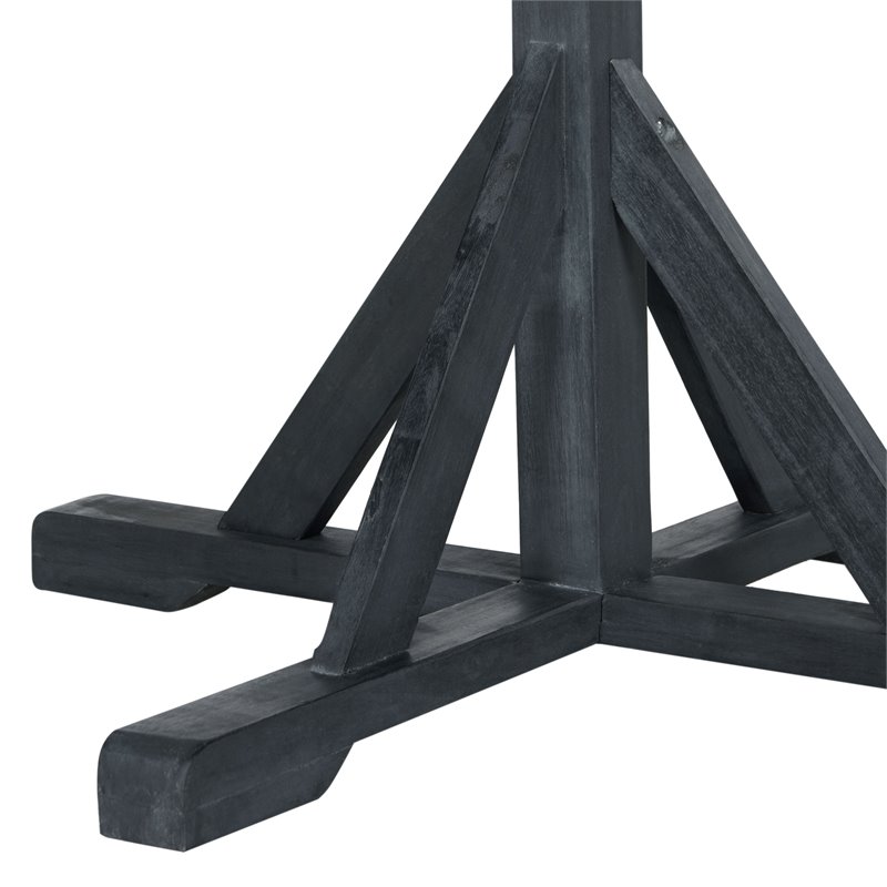 Safavieh Arcata Round Acacia Wood Outdoor Table in Dark Slate Gray