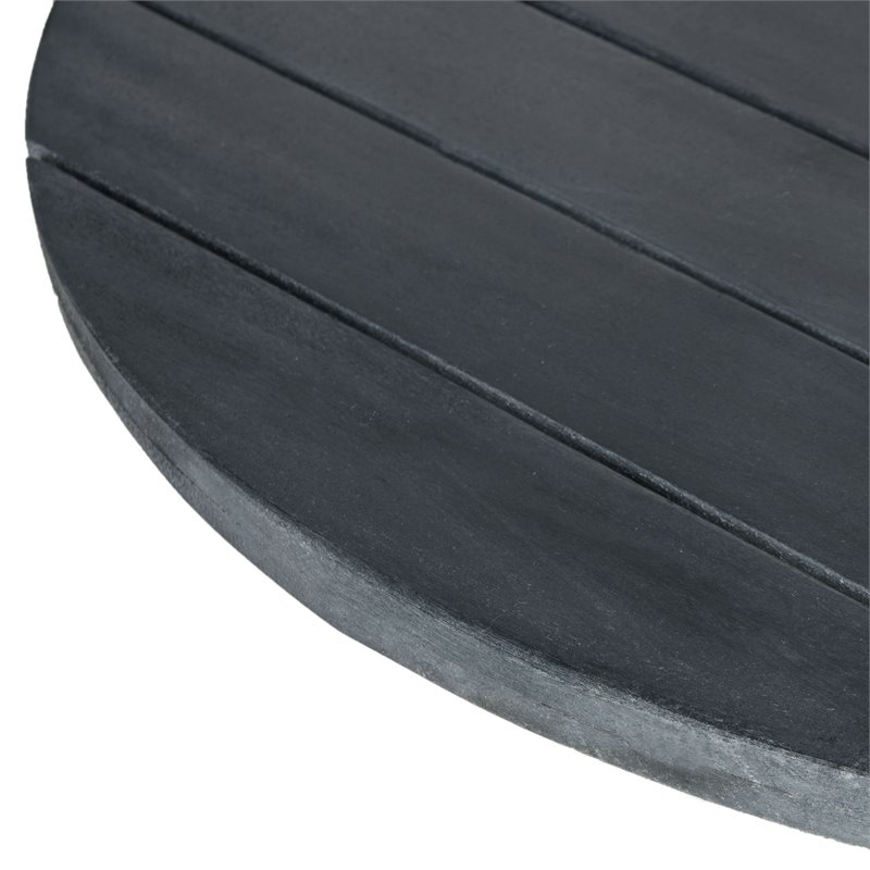 Safavieh Arcata Round Acacia Wood Outdoor Table in Dark Slate Gray