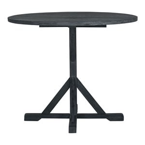 Safavieh Arcata Round Acacia Wood Outdoor Table in Dark Slate Gray