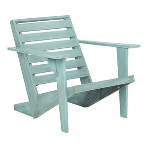 Safavieh Lanty Acacia Wood Outdoor Adirondack in Oriental Blue
