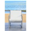 Safavieh Vernon Eucalyptus Wood Outdoor Rocking Chair in Gray and Beige