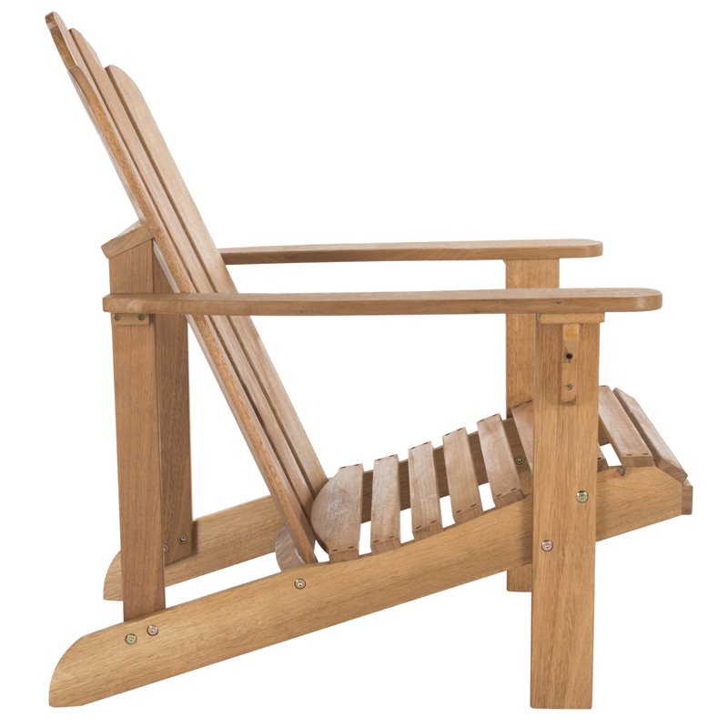 Safavieh Topher Eucalyptus Wood Adirondack Chair in Teak Brown