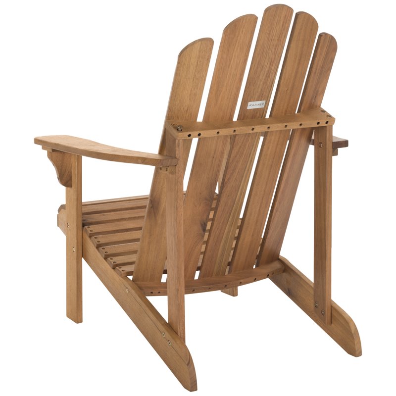 Safavieh Topher Eucalyptus Wood Adirondack Chair in Teak Brown