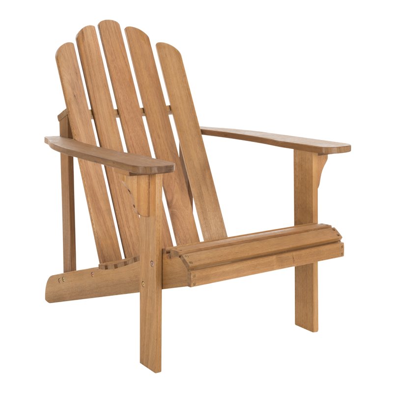 Safavieh Topher Eucalyptus Wood Adirondack Chair in Teak Brown