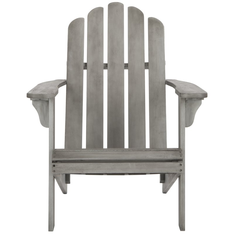 Safavieh Topher Eucalyptus Wood Outdoor Adirondack Chair in Gray