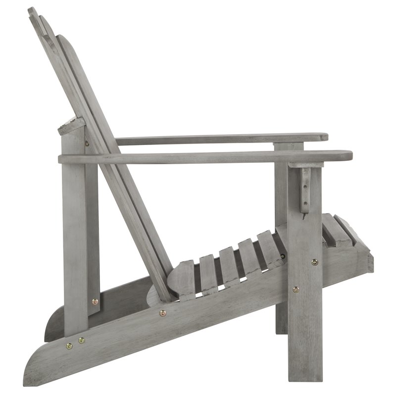 Safavieh Topher Eucalyptus Wood Outdoor Adirondack Chair in Gray