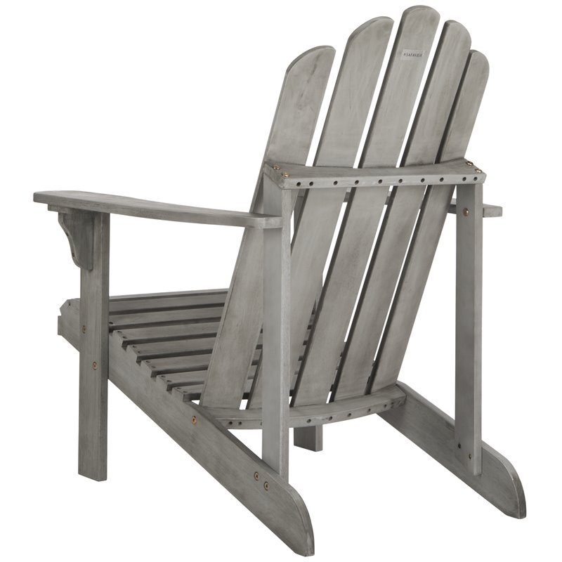 Safavieh Topher Eucalyptus Wood Outdoor Adirondack Chair in Gray