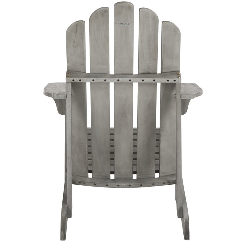 Safavieh Topher Eucalyptus Wood Outdoor Adirondack Chair in Gray