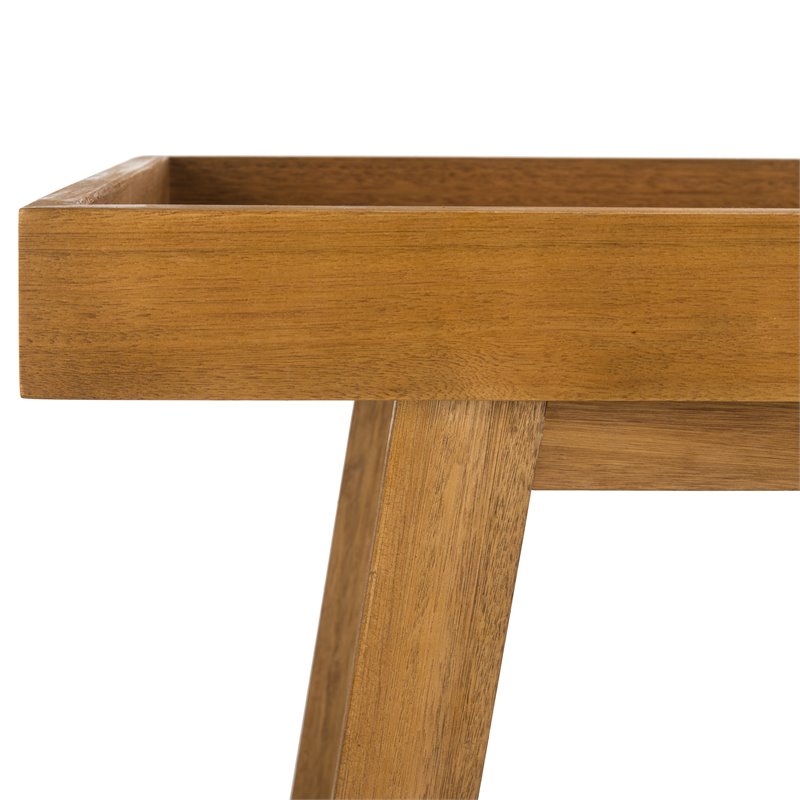 Safavieh Renzo Eucalyptus Wood Indoor/Outdoor Bar Cart in Teak Natural