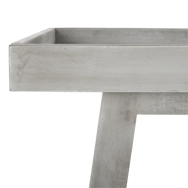 Safavieh Renzo Eucalyptus Wood Indoor/Outdoor Bar Cart in Gray