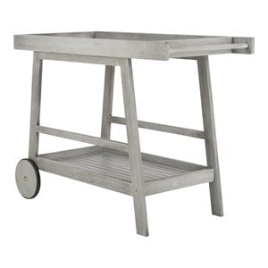 Safavieh Renzo Eucalyptus Wood Indoor/Outdoor Bar Cart in Gray