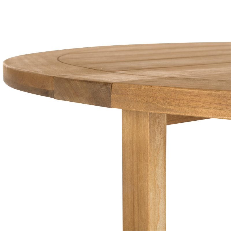 Safavieh Wales Eucalyptus Wood Outdoor Dining Table in Teak Natural