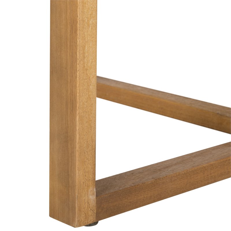 Safavieh Wales Eucalyptus Wood Outdoor Dining Table in Teak Natural
