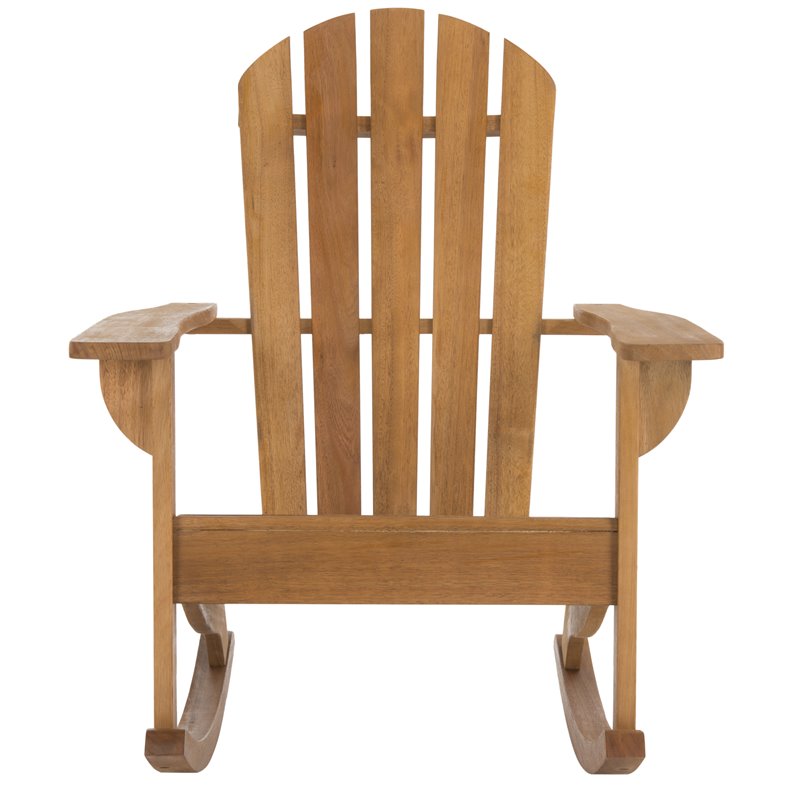 Safavieh Brizio Eucalyptus Wood Outdoor Adirondack Chair in Teak Natural